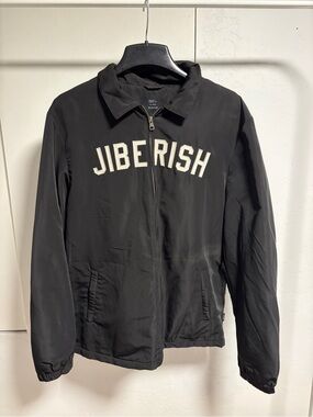 Jiberish Black Zip-Up Jacket with Logo